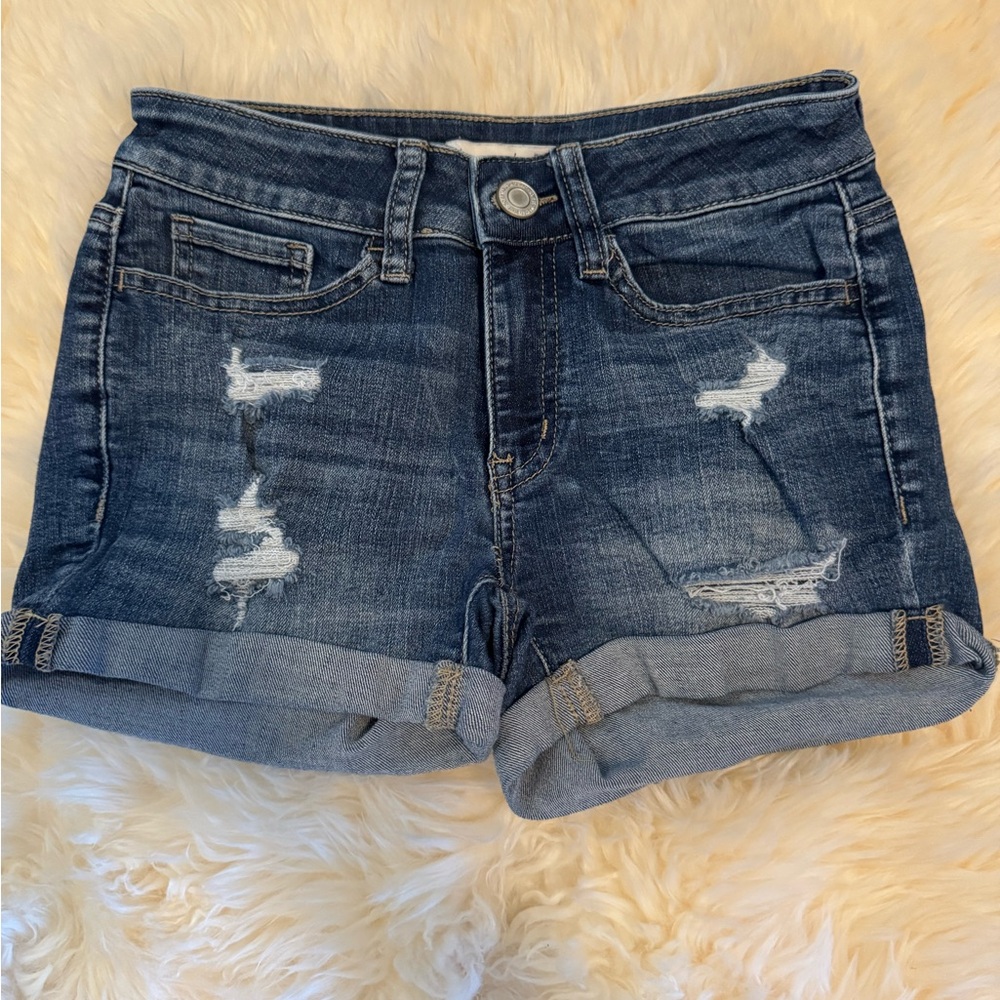 SO Blue Distressed Jean Shorts